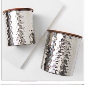 Uncommon James Silver Hammered Canister Set NEW